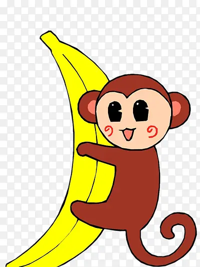小猴子抱香蕉