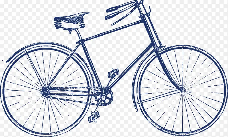 高清手绘复古自行车素材