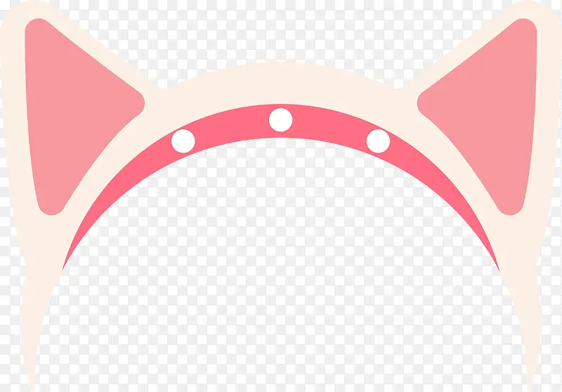 粉色扁平化圆角发卡元素