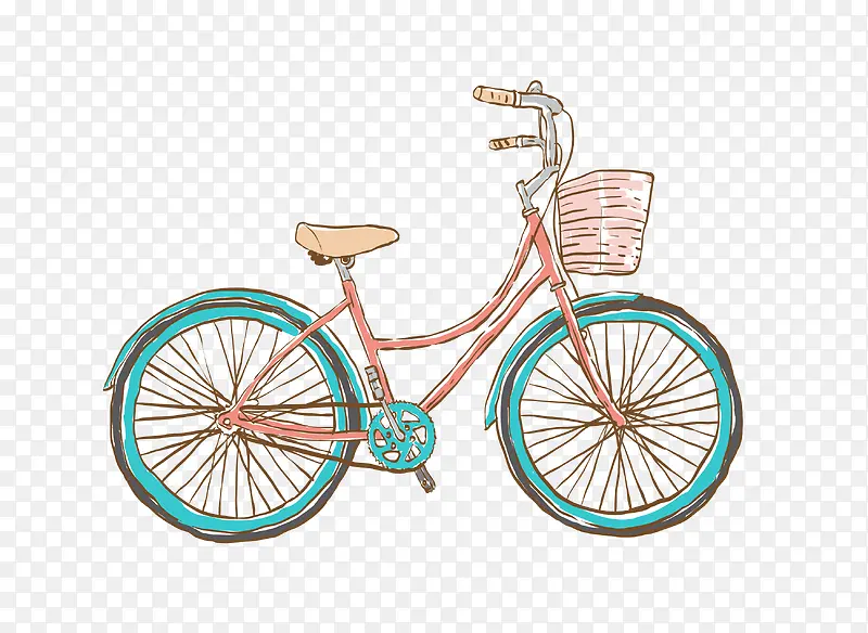 矢量卡通简洁手绘自行车png