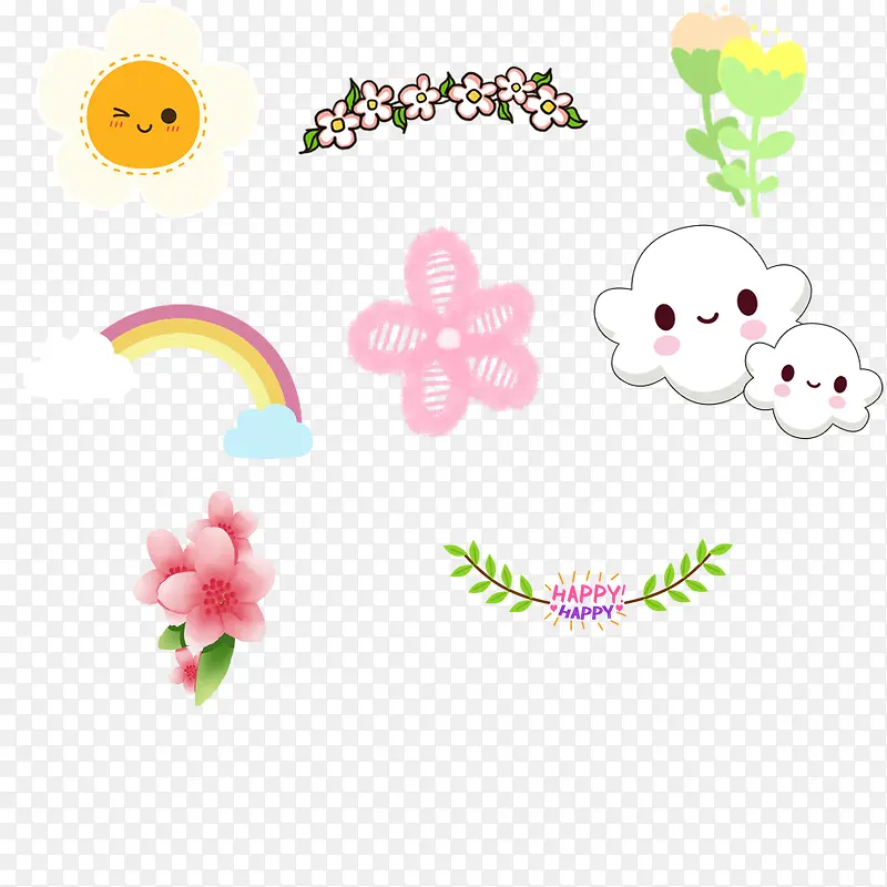 卡通天气花儿素材