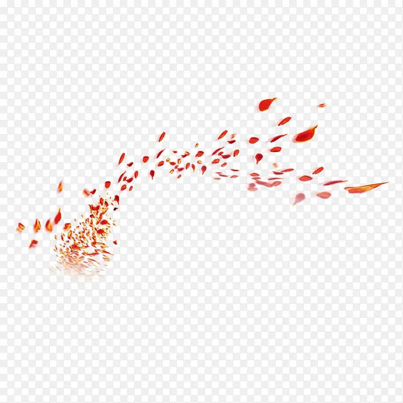 红色漂浮的落花元素