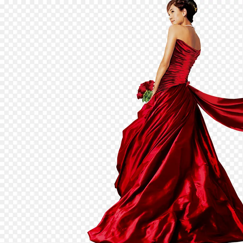 红色礼服新娘子