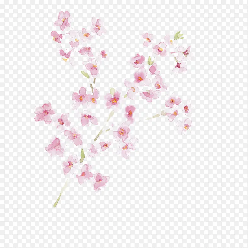 粉色漂浮桃花瓣
