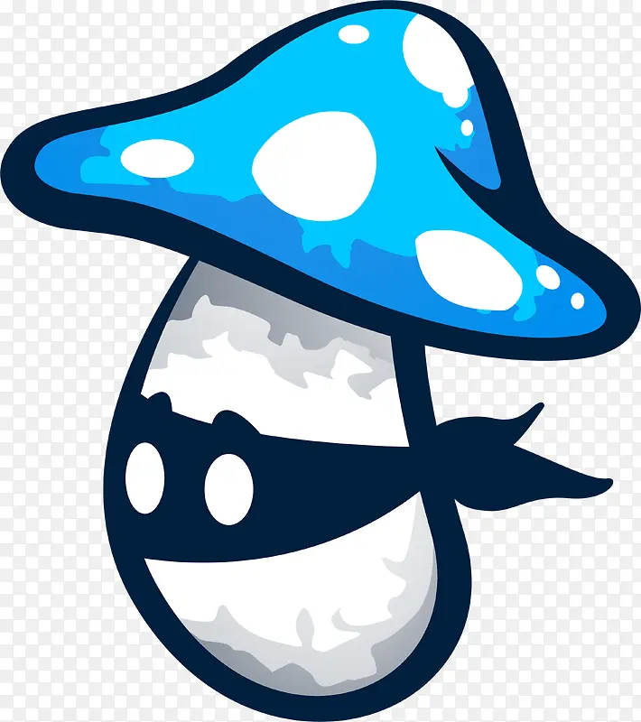 卡通蓝色忍者蘑菇