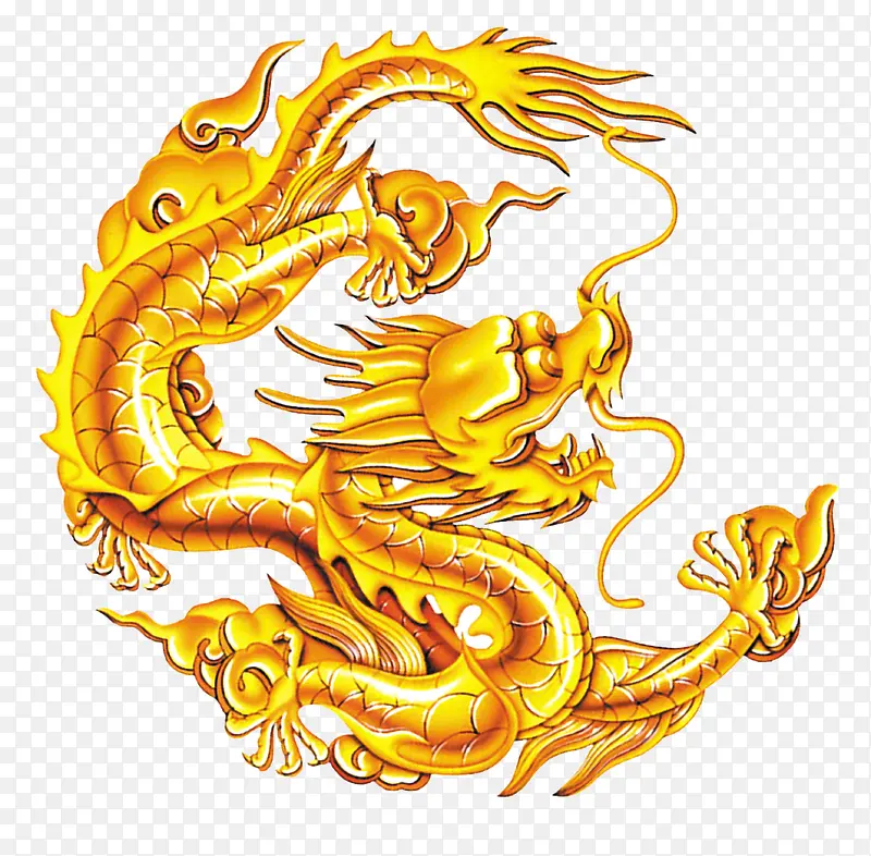 中国龙 金色的龙纹