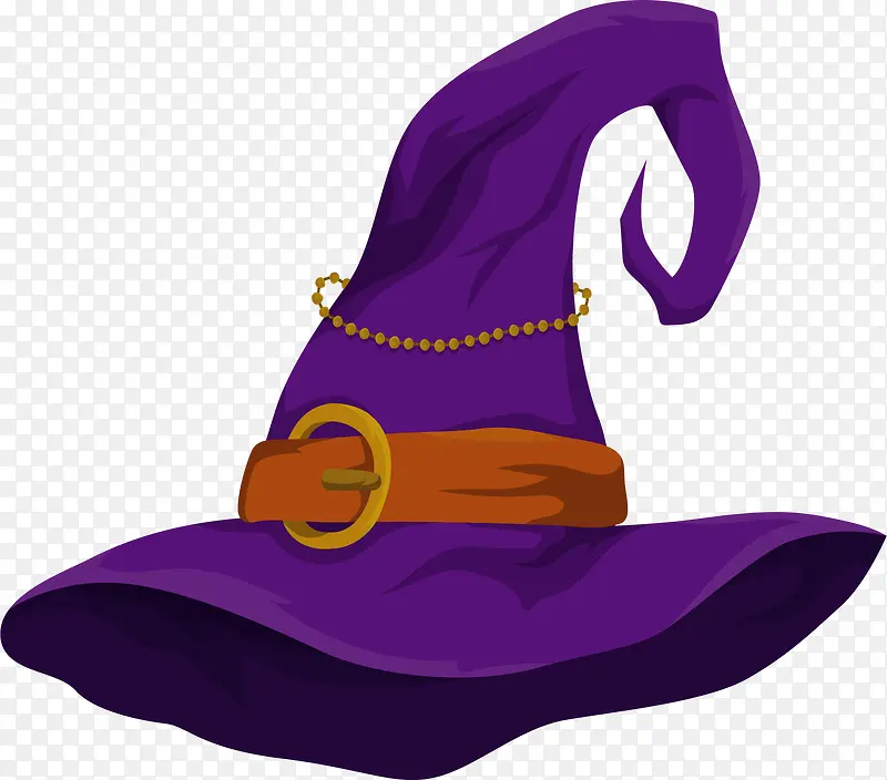 紫色万圣节的女巫帽
