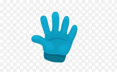 蓝色五指张开的手掌