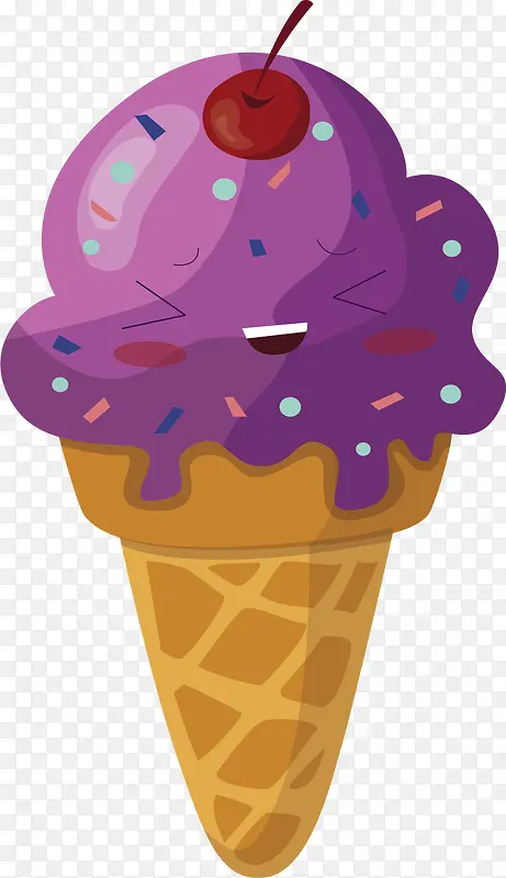 紫色笑脸香芋冰激凌