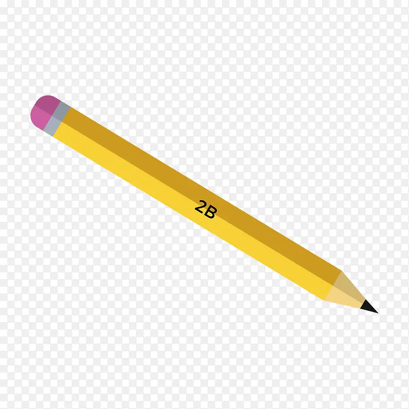 一支黄红色的2B铅笔