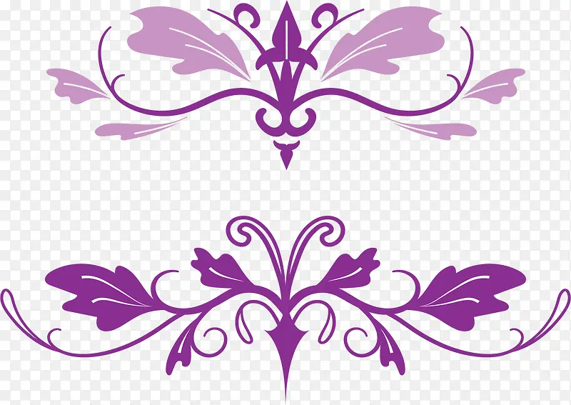 紫色欧式花藤边框