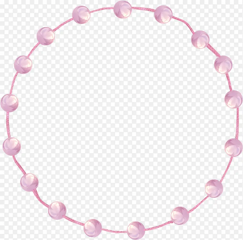 粉色珠串圆环