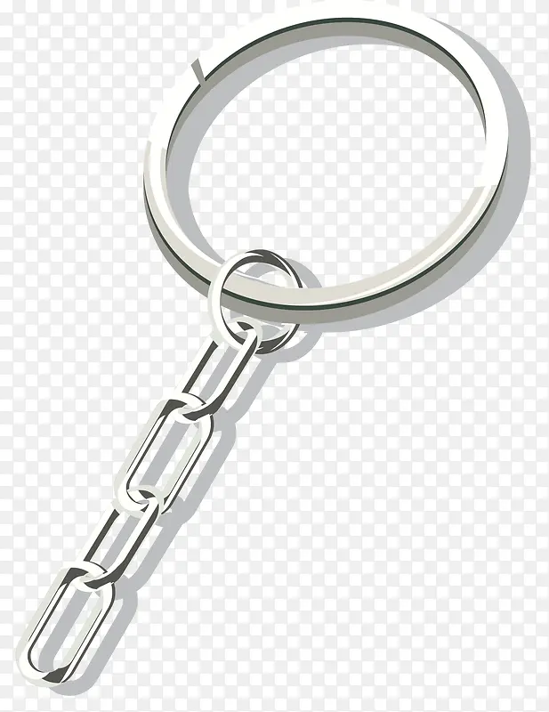 银白色锁链样式钥匙扣