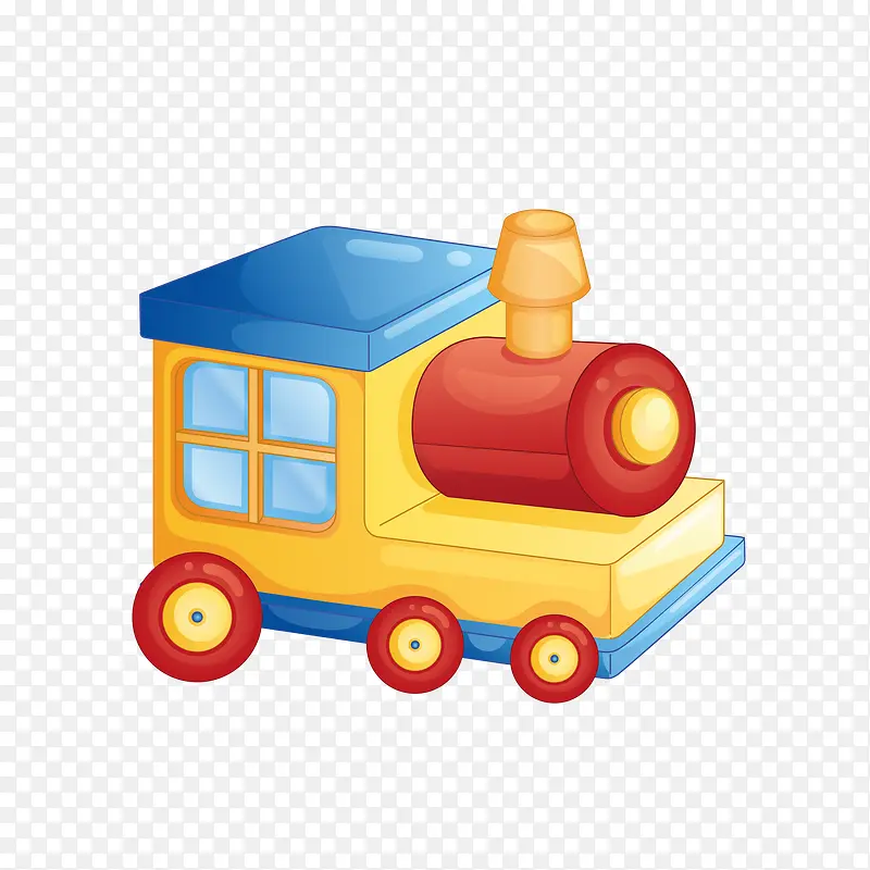 矢量手绘玩具小火车