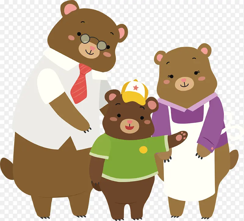 温馨的小熊一家人