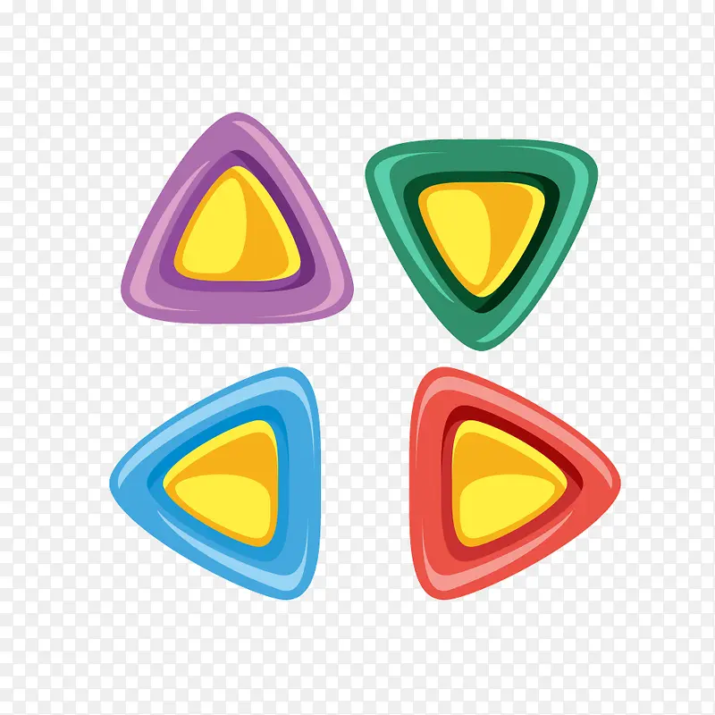 彩色三角质感按钮