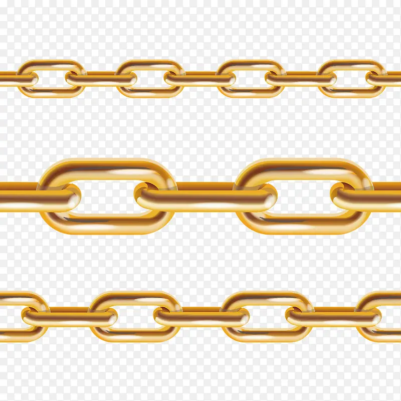 三条金色的金属链
