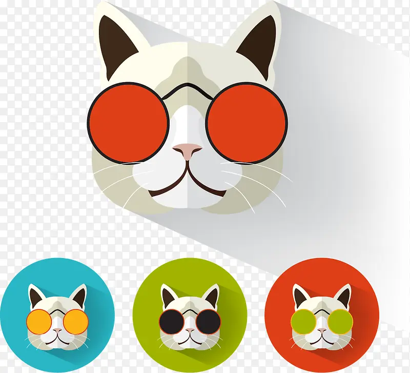 矢量手绘猫咪头像