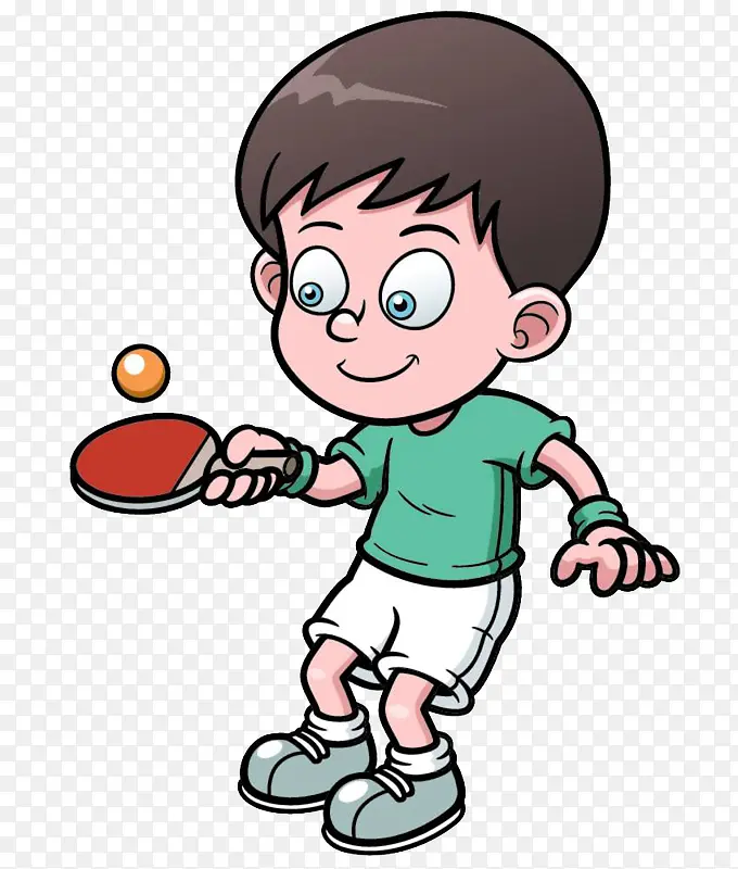 小伙子在打乒乓球很认真PNG下载