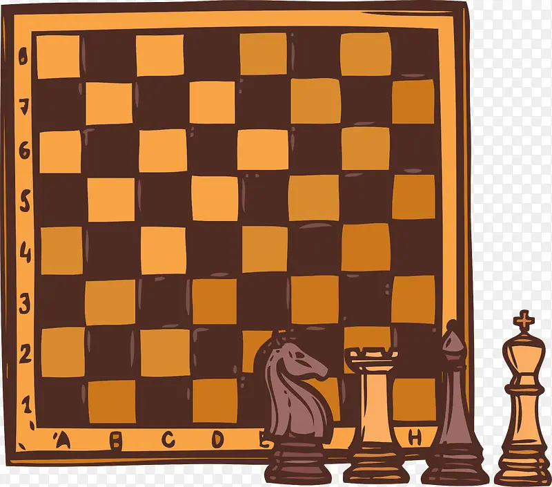 矢量手绘复古国际跳棋