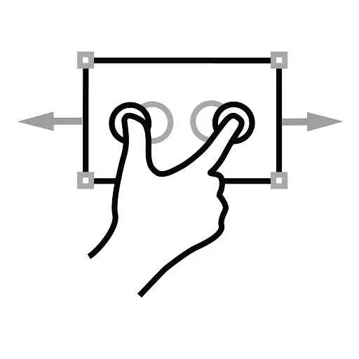 两个手指水平规模gestureworks-icons