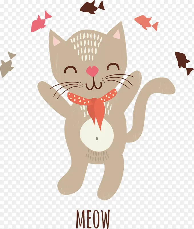 可爱开心欢呼的猫咪