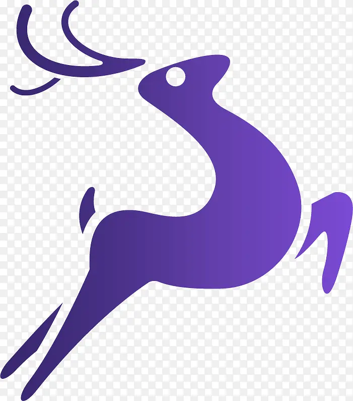 手绘紫色小鹿