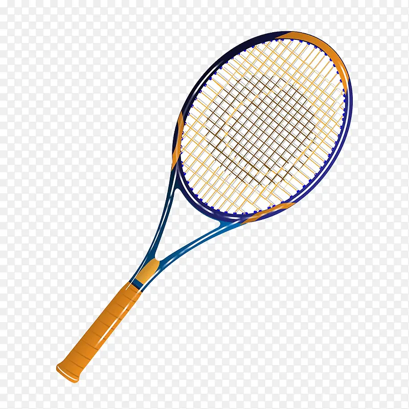 运动网球拍手绘简图