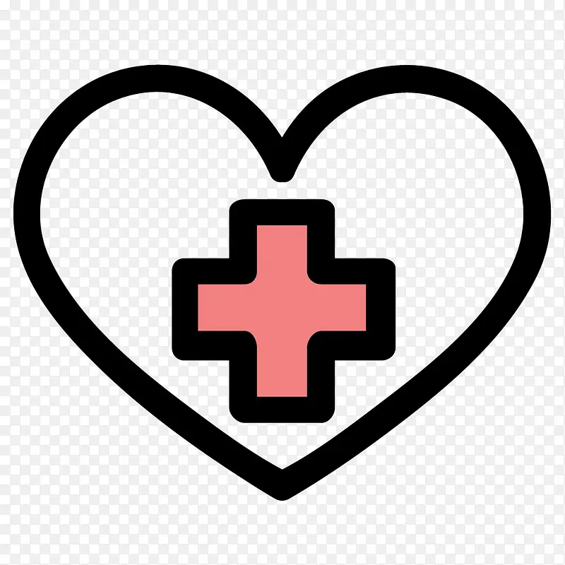 矢量红十字会爱心素材