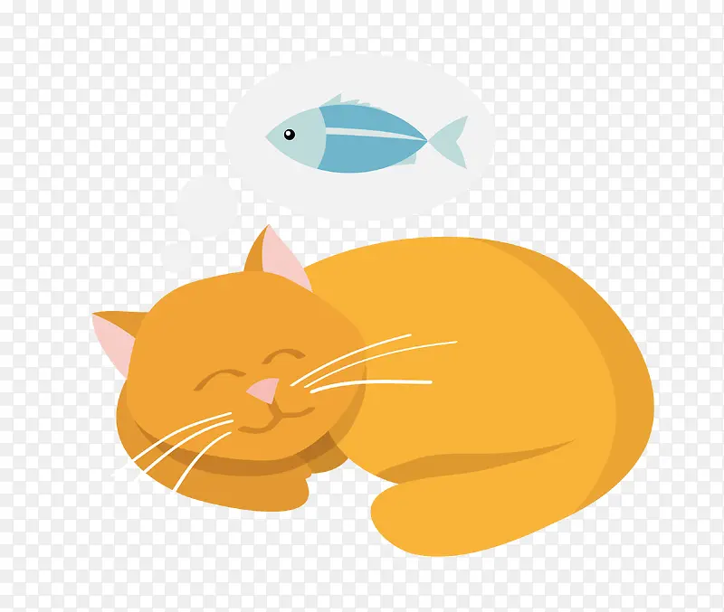 矢量猫咪做梦素材