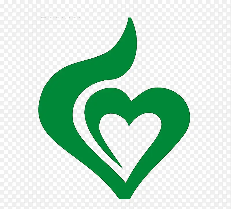 绿色爱心形状红十字会标识