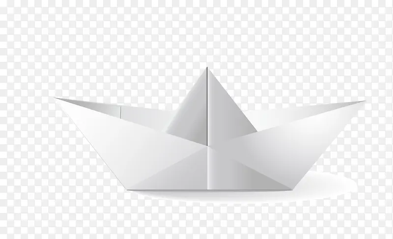 矢量白色折纸立体小船