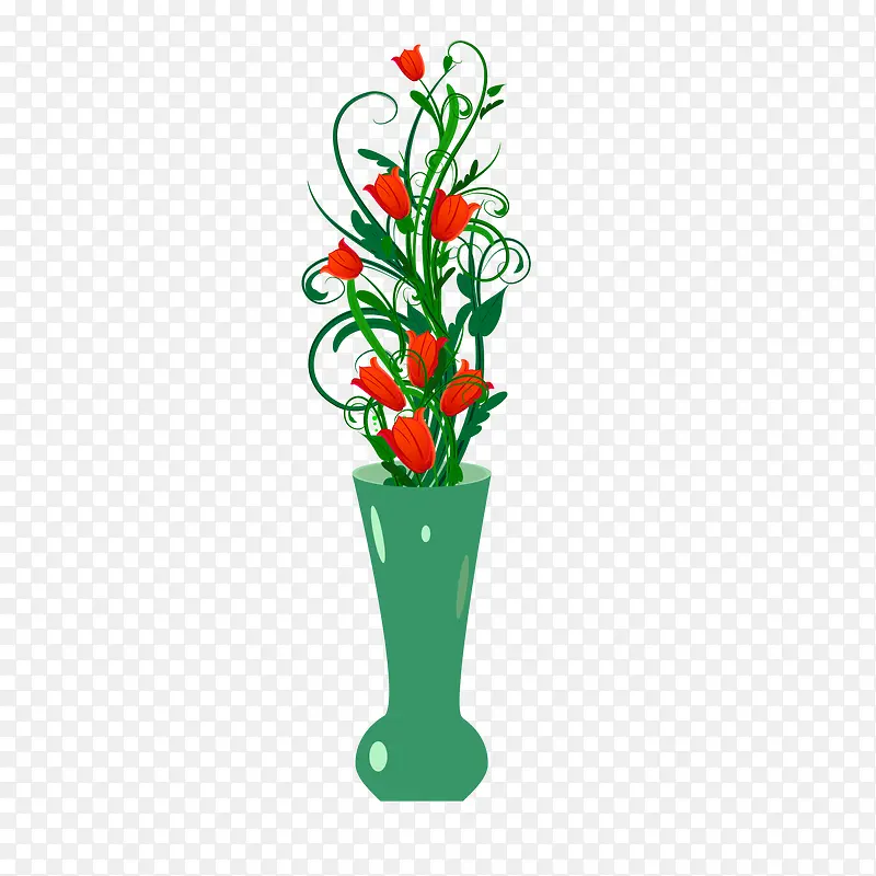 卡通绿色的花瓶设计