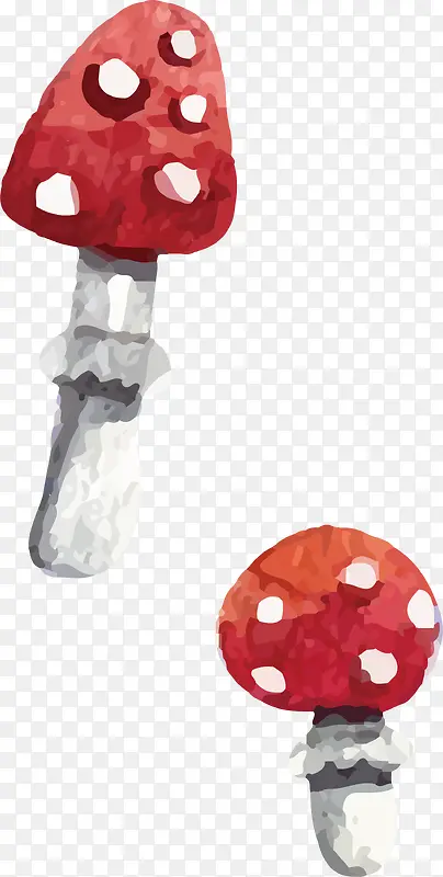 手绘红色蘑菇