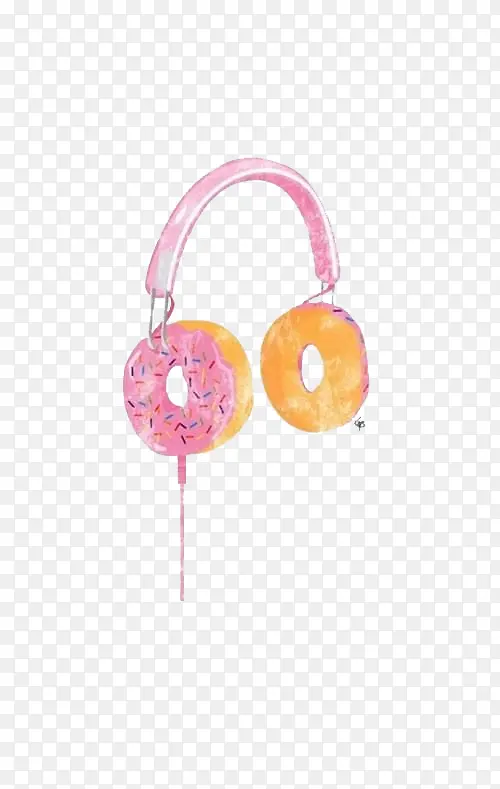 蒸汽波风格甜甜圈式耳机