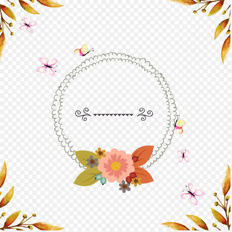 矢量图欧式花瓣花环