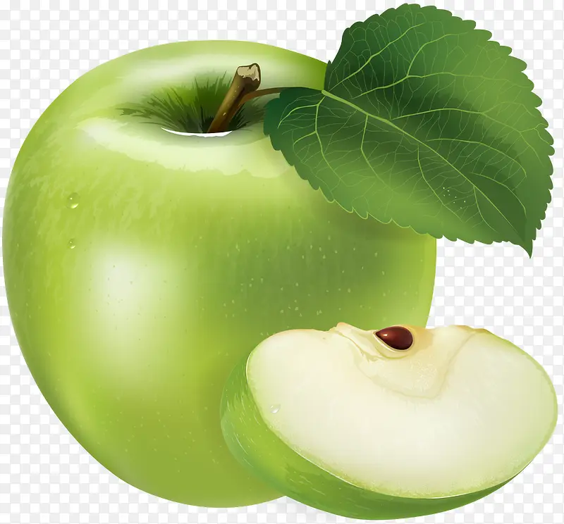 卡通手绘水果装饰海报设计苹果