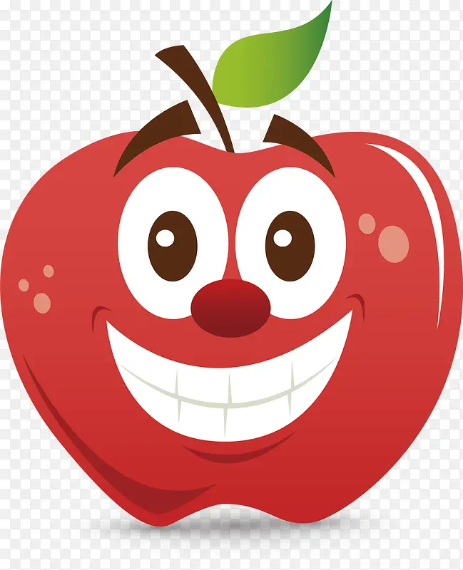 矢量图咧嘴笑的苹果
