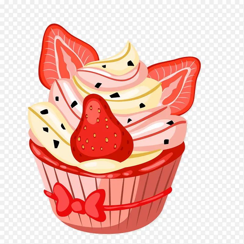 草莓纸杯蛋糕食物设计