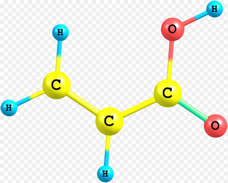 黄色丙烯酸分子结构素材