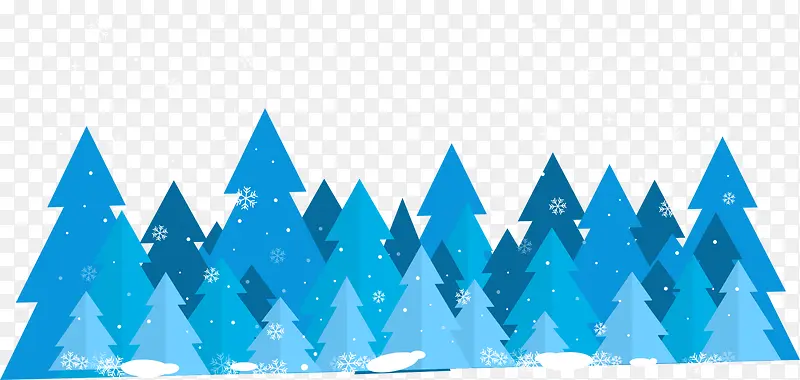 蓝色冬日圣诞树林