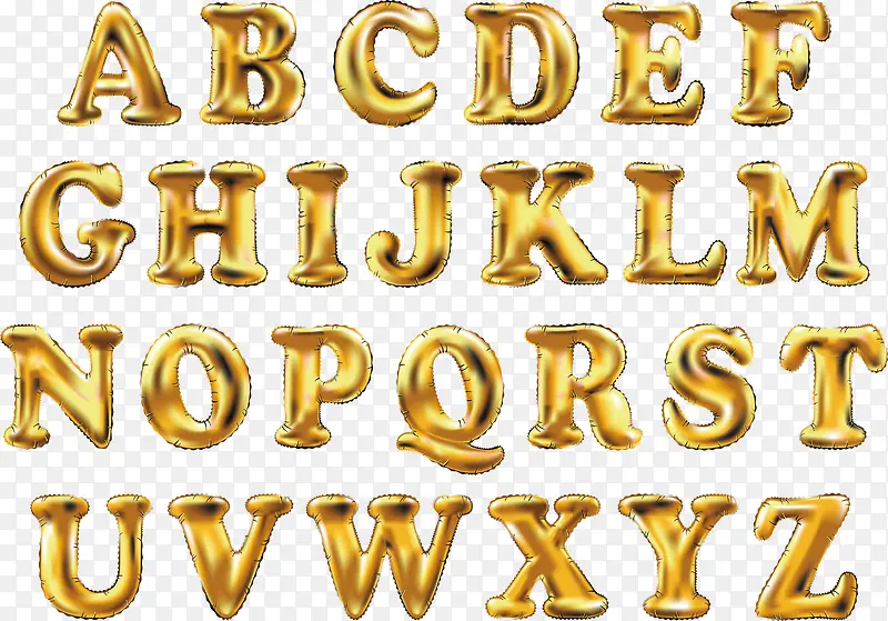 金色气球英文字母
