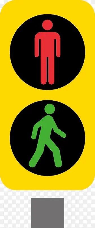 卡通过马路指示灯