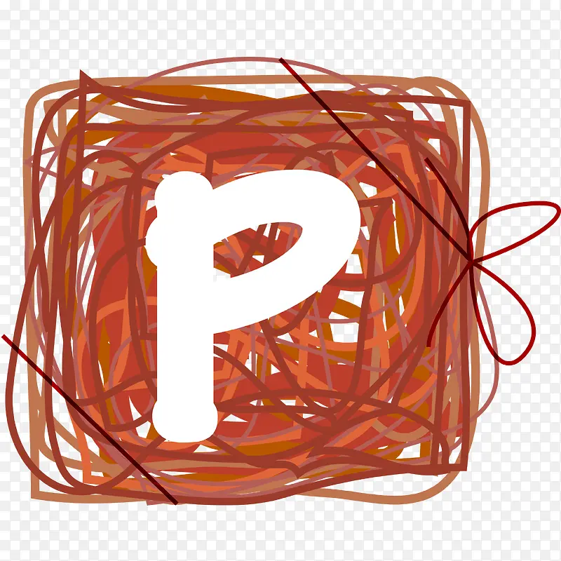 卡通手绘圆圈字母P
