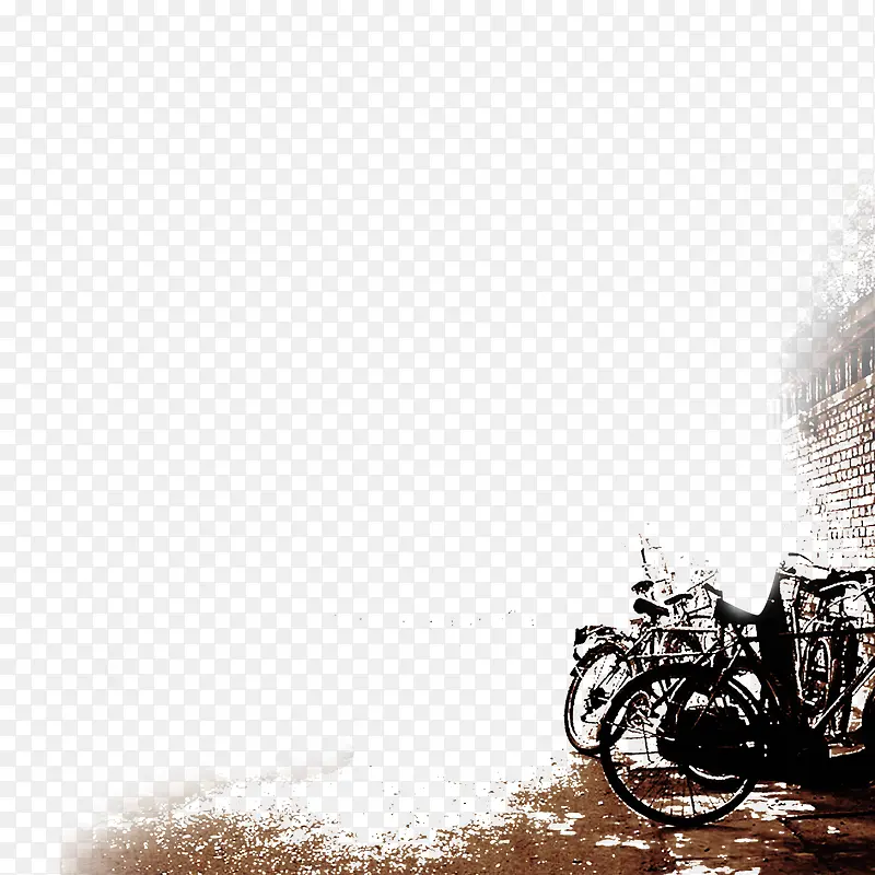 复古街道自行车背景素材图片