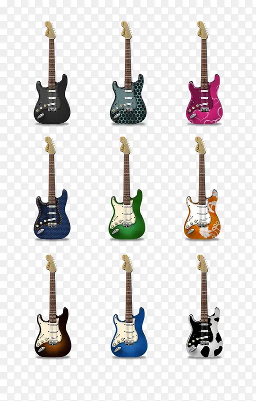 五颜六色的电吉他