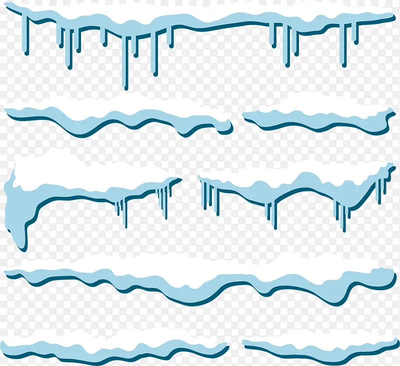 矢量手绘卡通融化的雪