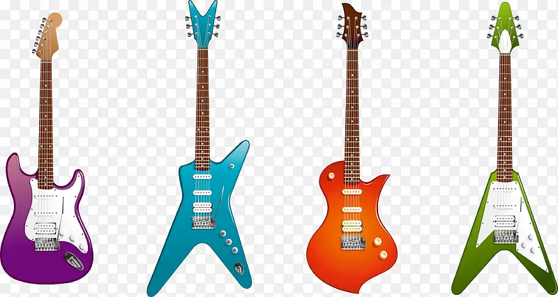 音乐器材四种不同形状电吉他