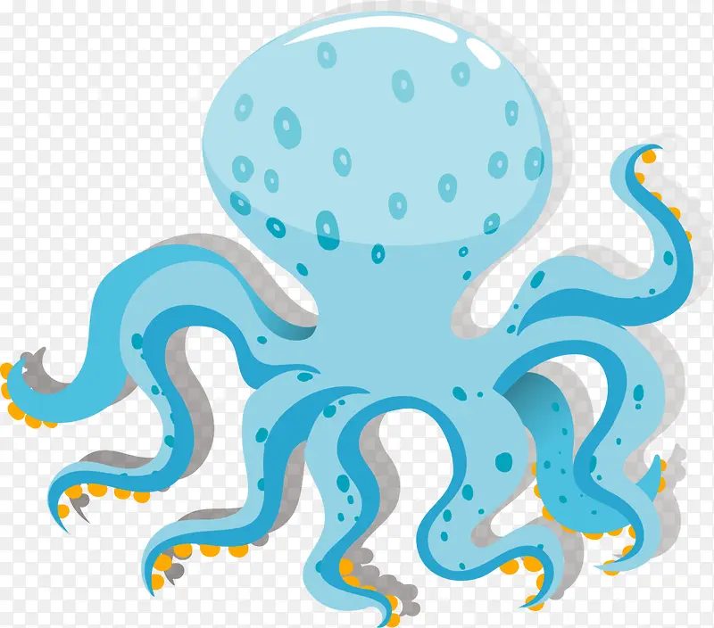 世界海洋日蓝色章鱼