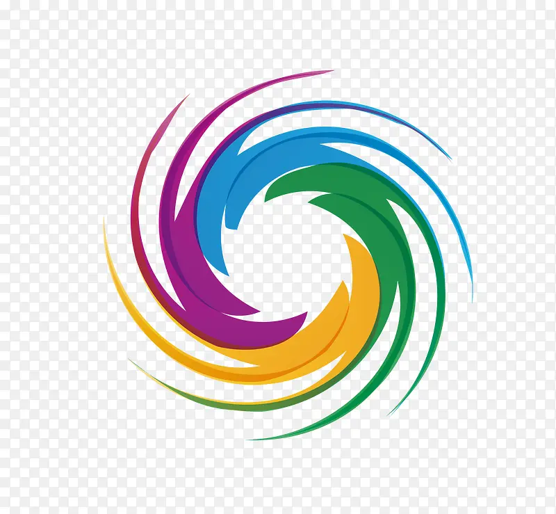 矢量创意商务logo鲜艳色彩圆环